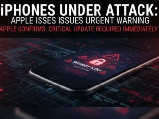 A close-up of an iPhone screen showing a Security Alert notification with red warning signs.