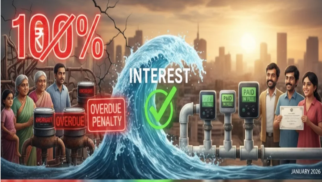 Hubballi residential area with water meters and pipelines