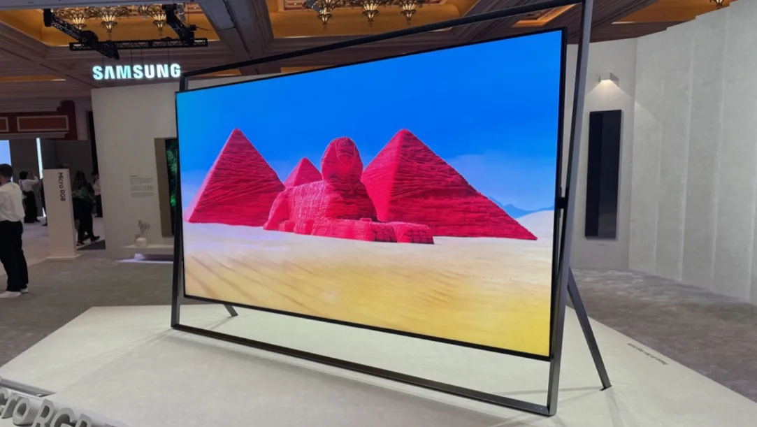 The new Samsung 130-inch MicroLED TV showcased in a luxury living room setting.
