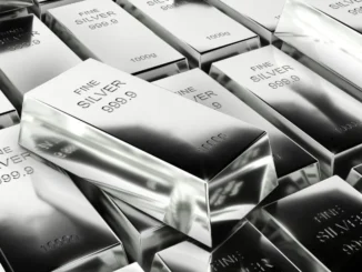 Shimmering silver bars and coins against a map of India showing key cities.