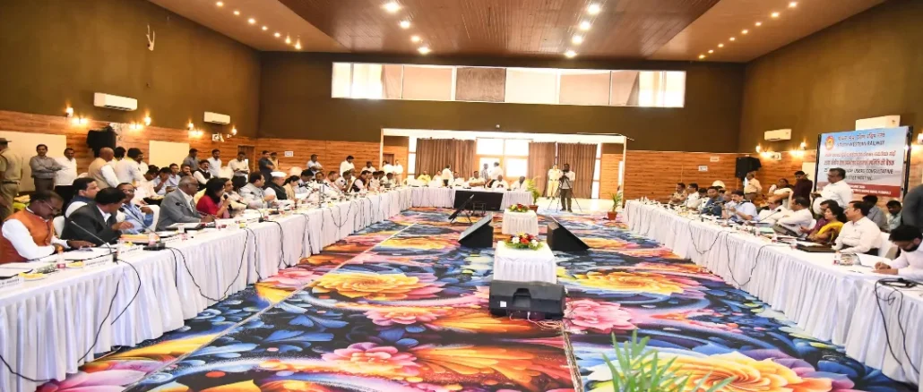 Additional General Manager P. Ananth chairing the 25th ZRUCC meeting at Chalukya Institute Hubballi.