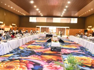 Additional General Manager P. Ananth chairing the 25th ZRUCC meeting at Chalukya Institute Hubballi.