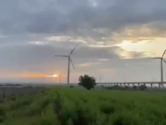 Close-up of the engineering arches of the Tidagundi Aqueduct with flowing water.