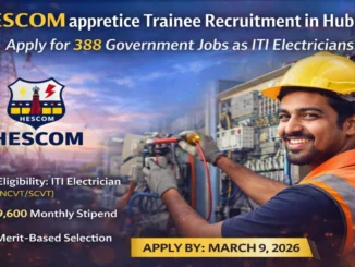 HESCOM office building and electrical technicians at work in Hubballi.