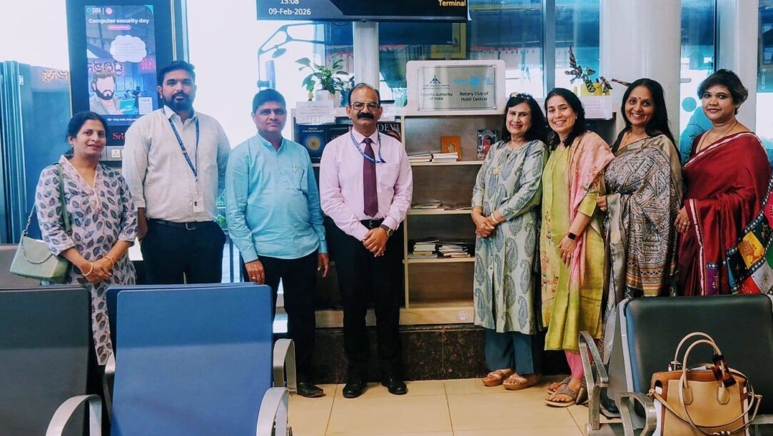 Hubballi Airport Flybrary: Rotary Club Adds New Books to Enhance PassengerHubballi Airport Flybrary: Rotary Club Adds New Books to Enhance Passenger
