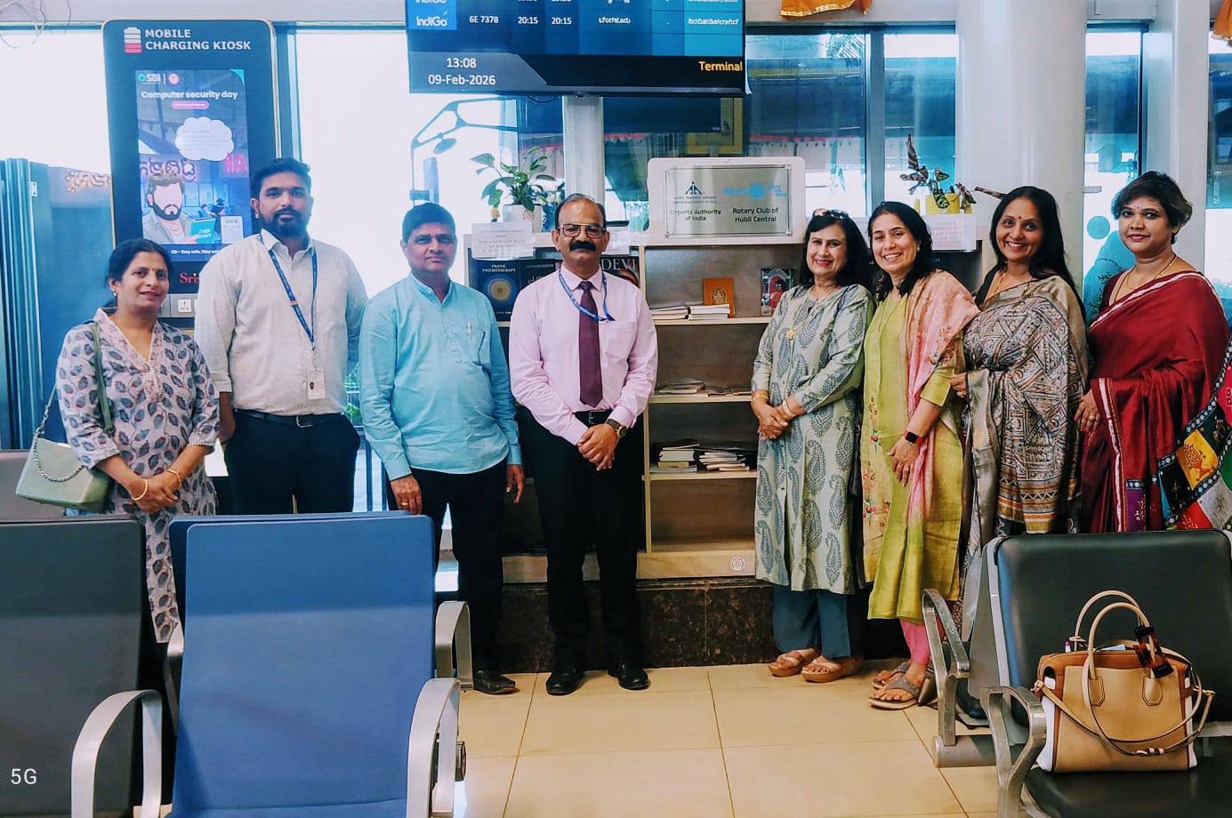 Hubballi Airport Flybrary: Rotary Club Adds New Books to Enhance PassengerHubballi Airport Flybrary: Rotary Club Adds New Books to Enhance Passenger