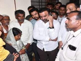 Minister Santosh Lad comforting families