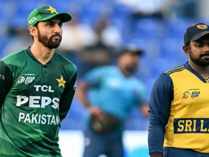 Pakistan and Sri Lanka captains at the toss in Pallekele for the 50th match of the T20 World Cup 2026.