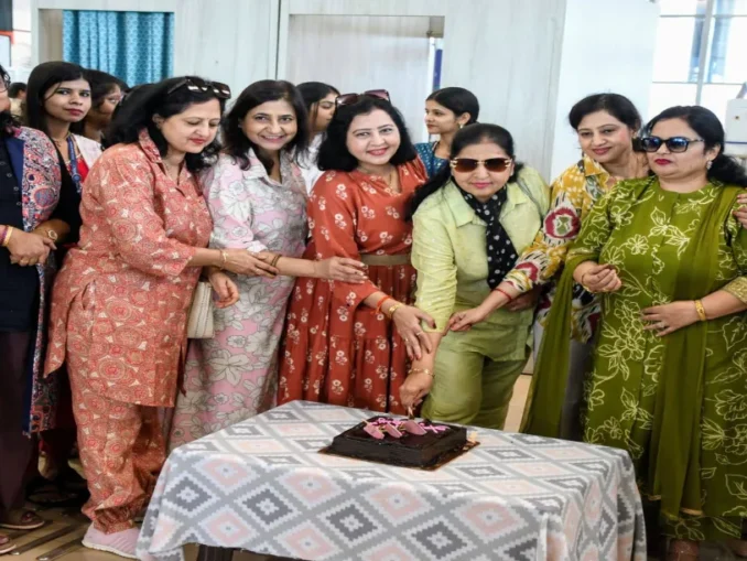 Women passengers celebrating Women’s Day at Hubballi Airport