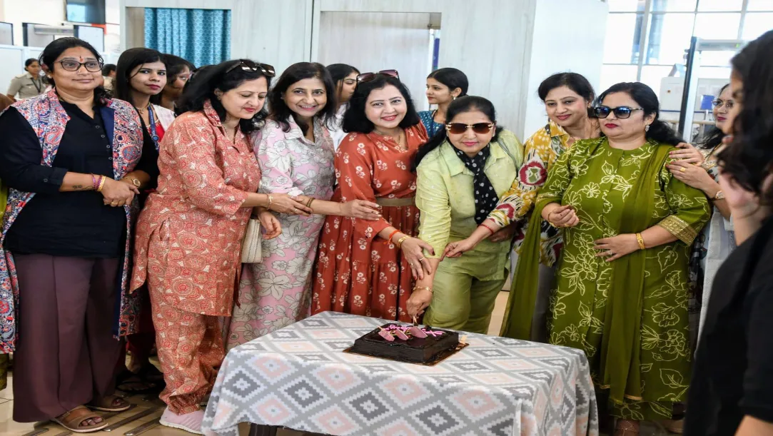 Women passengers celebrating Women’s Day at Hubballi Airport