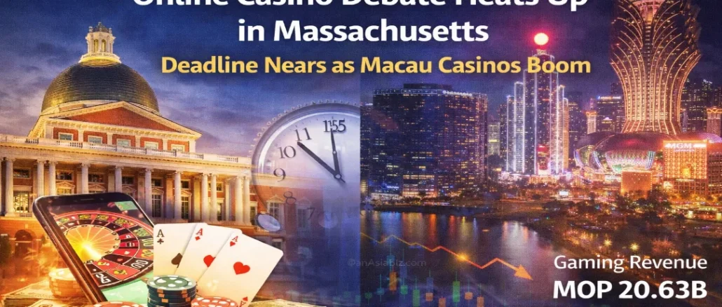 Casino industry news showing US gambling debates and Macau revenue boom
