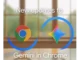Google Chrome logo with Gemini AI sparkles and language flags.