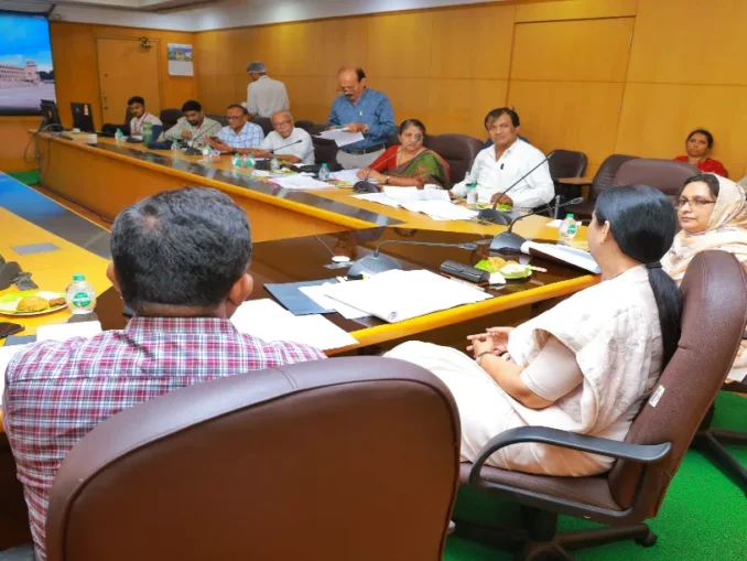 Minister Laxmi Hebbalkar chairing the disability award selection meeting at Vidhana Soudha.