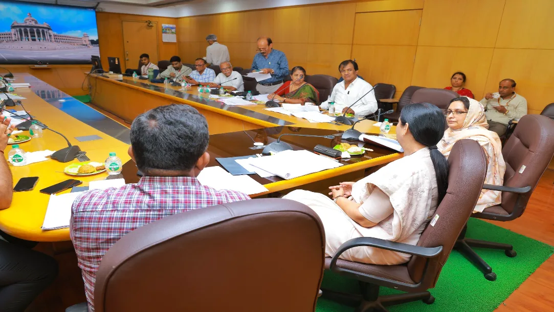 Minister Laxmi Hebbalkar chairing the disability award selection meeting at Vidhana Soudha.