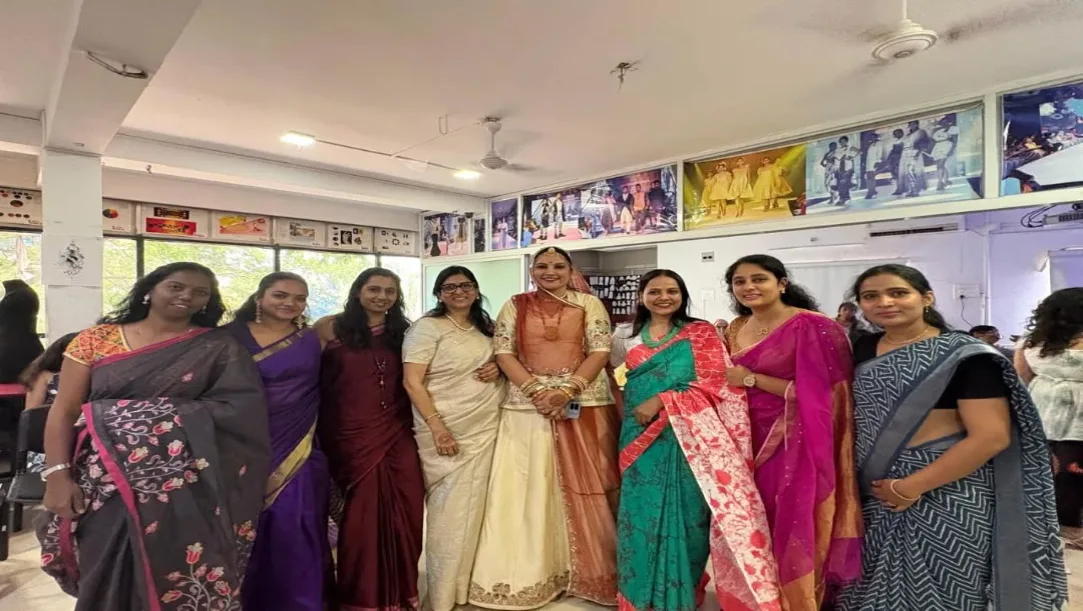 Renowned designer Ruma Devi visits NIF Global Hubballi, inspiring students with insights on handicrafts, rural livelihoods, and women empowerment.