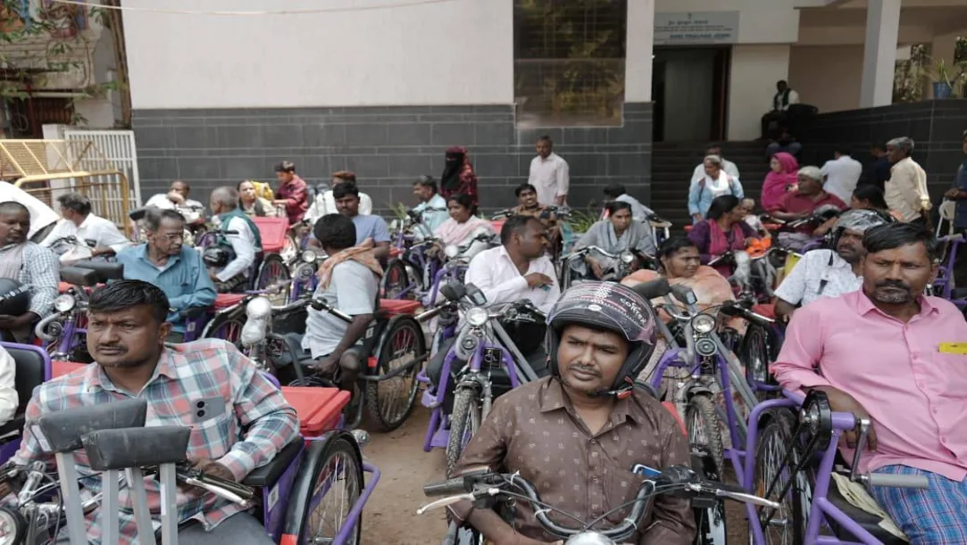 rahlad Joshi Distributes Battery Tricycles to Divyangs in Hubballi