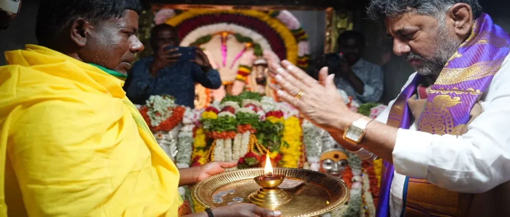 Huskur Madduramma Jatre dates, Anekal chariot festival 2026, D.K. Shivakumar temple visit, world's tallest chariot festival.