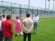 DC Snehal R. and Commissioner Rudresh Ghali inspecting the Hubballi Sports Complex construction.