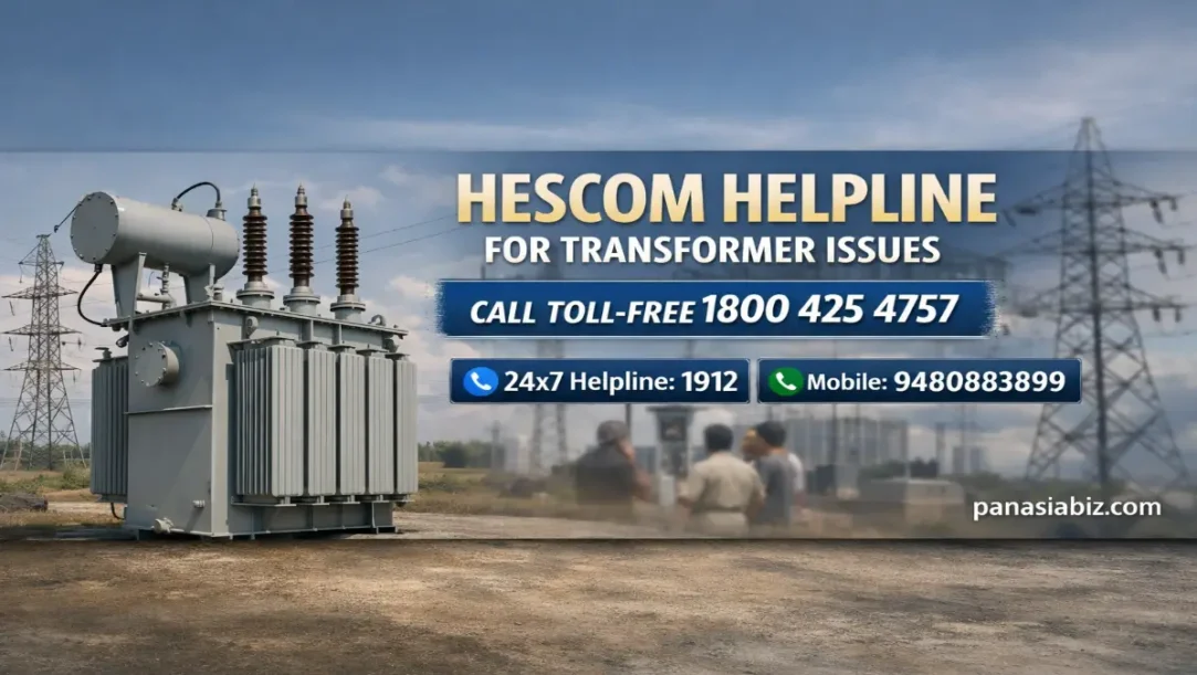 HESCOM poster showing transformer helpline numbers