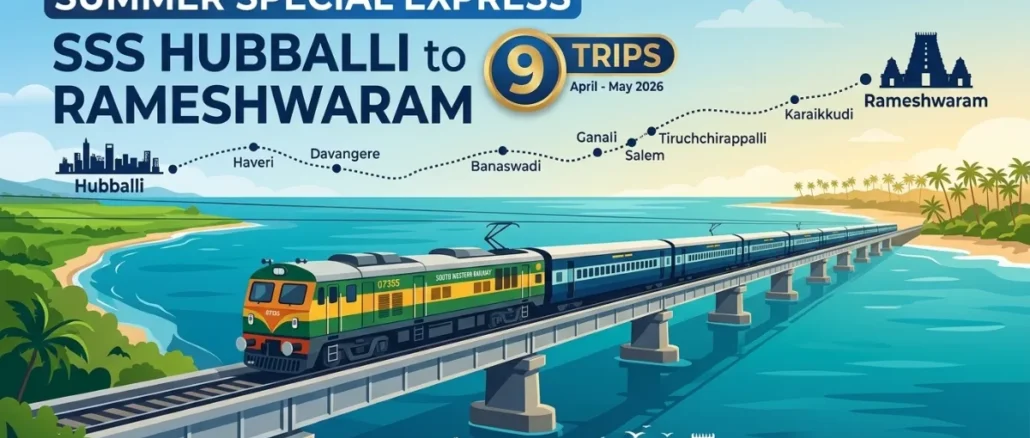 SWR Summer Special Train Hubballi to Rameshwaram 2026 Schedule.