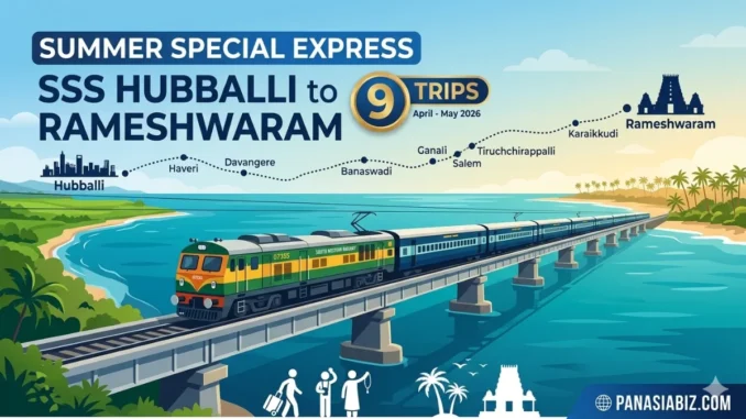 SWR Summer Special Train Hubballi to Rameshwaram 2026 Schedule.
