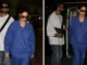 Deepika Padukone in blue denim and Ranveer Singh in white t-shirt at Mumbai airport in April 2026