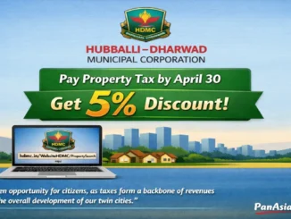 Hubballi–Dharwad Municipal Corporation property tax discount announcement with police news updates