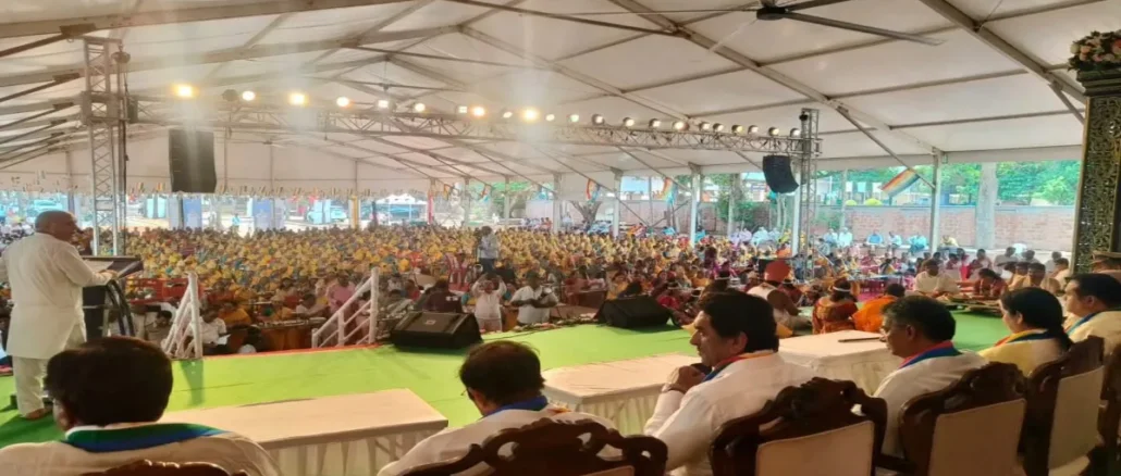 Devotees gathered at Kamal Basadi in Belagavi during Jain Mahamahotsava
