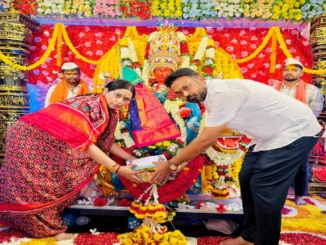 Minister Laxmi Hebbalkar and MLC Channaraj Hattiholi at Kolikoppa Gramadevi temple festival 2026.
