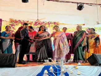 RCHC members donating refurbished watches to nursing students at Mahila Vidya Peeth campus