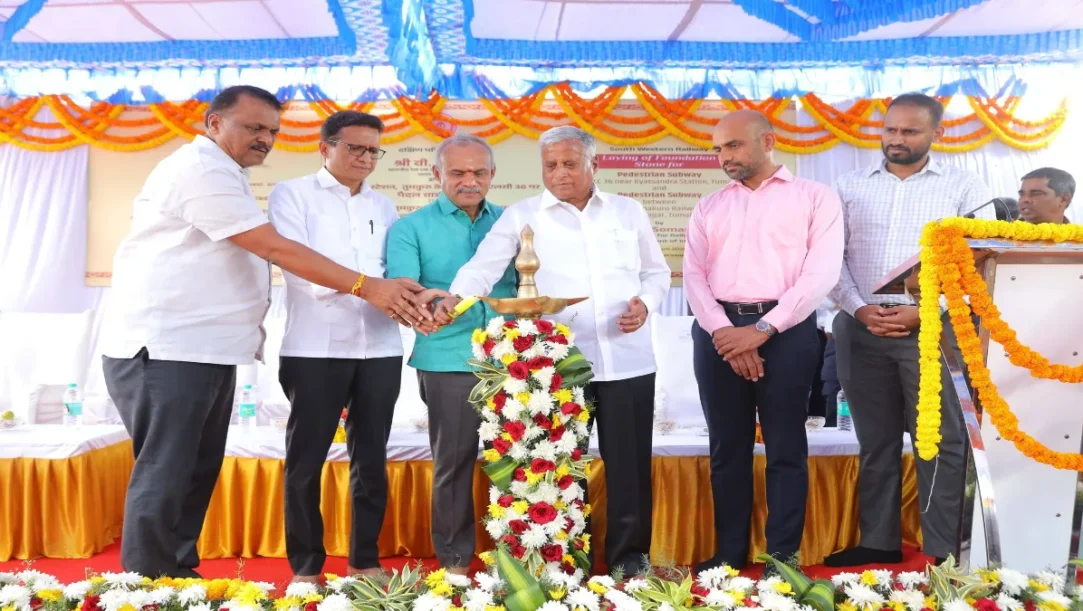 Foundation stone ceremony for Tumakuru pedestrian subway