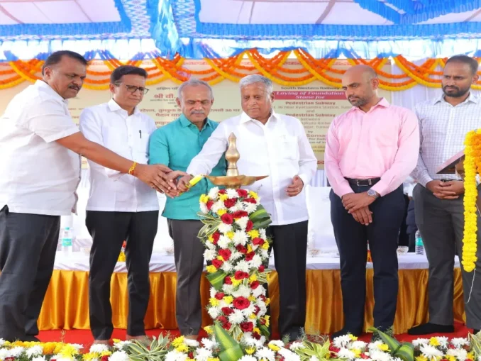 Foundation stone ceremony for Tumakuru pedestrian subway