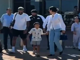 Spotted at Jamnagar airport with his son and Mahieka