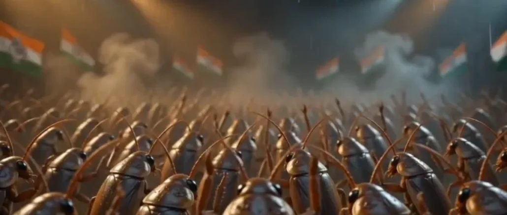 Cockroach Janata Party logo and viral social media campaign