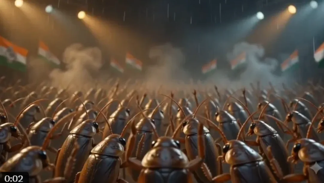 Cockroach Janata Party logo and viral social media campaign