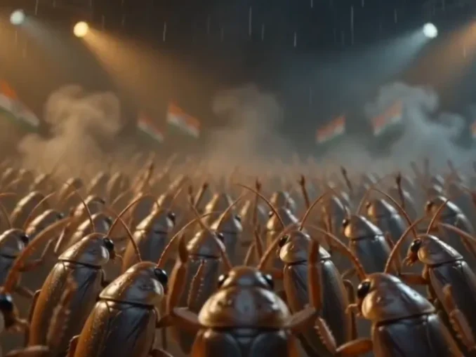 Cockroach Janata Party logo and viral social media campaign