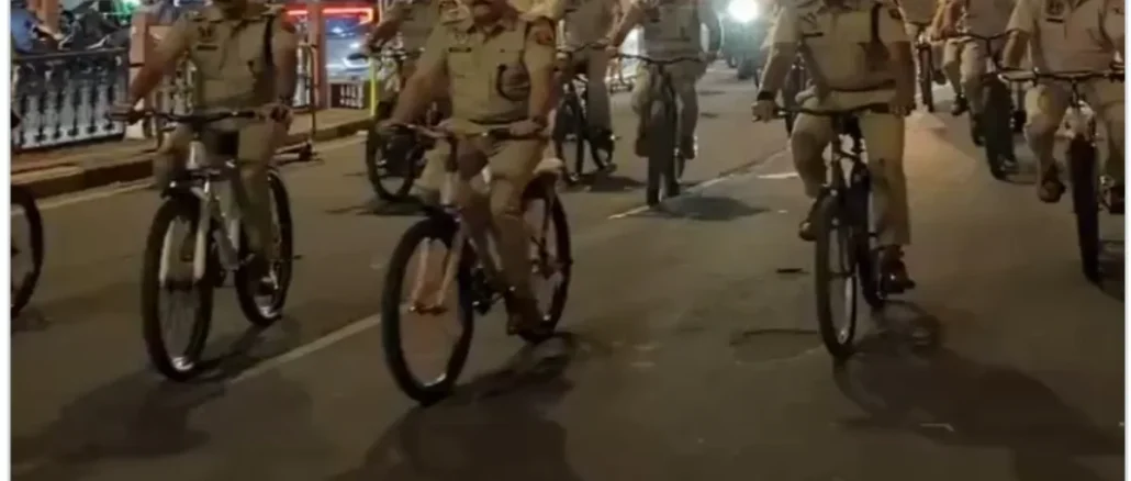 Jaipur police officers patrolling on bicycles after PM Modi fuel saving appeal May 2026