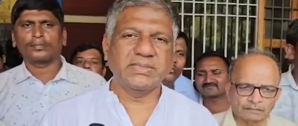 Arvind Bellad speaking on KPSC exam scandal in Dharwad