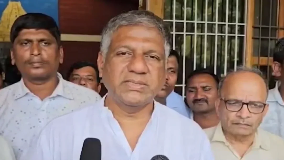 Arvind Bellad speaking on KPSC exam scandal in Dharwad