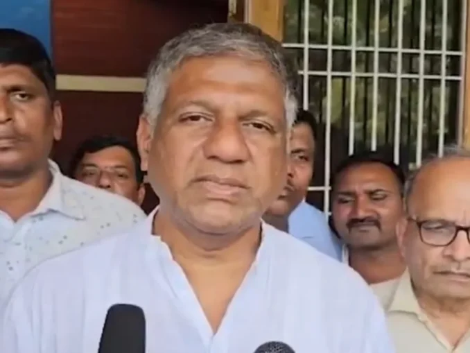 Arvind Bellad speaking on KPSC exam scandal in Dharwad