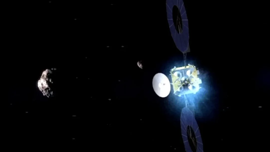 Tianwen-2 spacecraft image of quasi-moon asteroid Kamo'oalewa in space