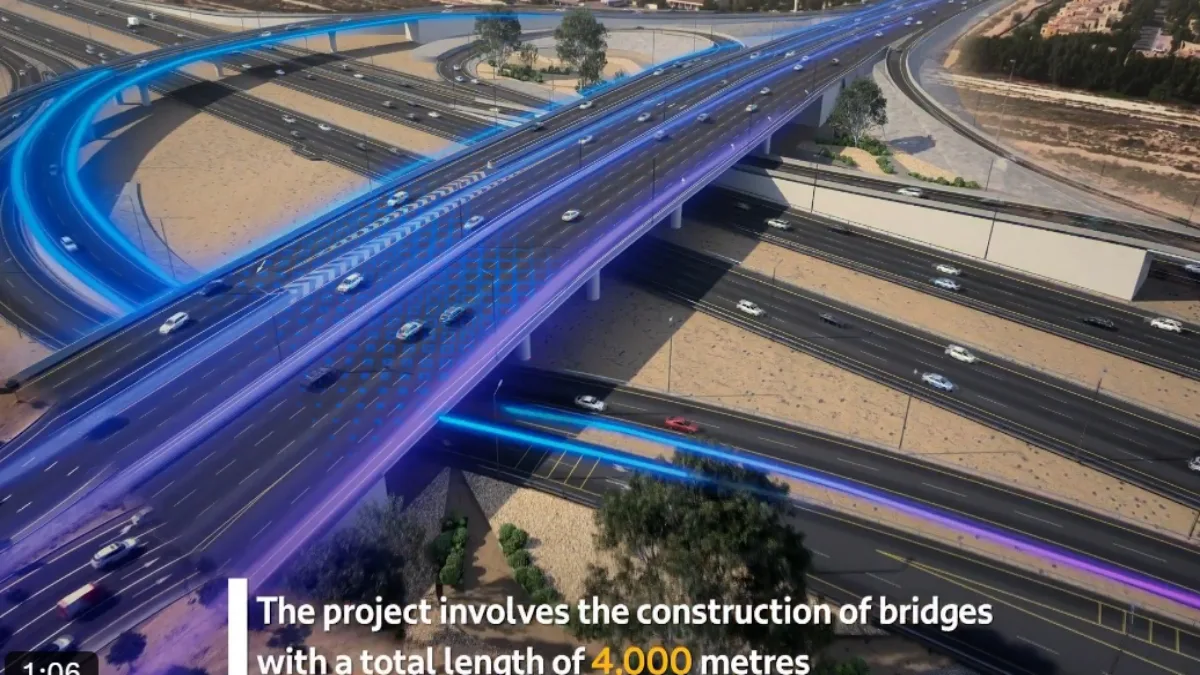Dubai RTA four-lane bridge Al Qudra intersection