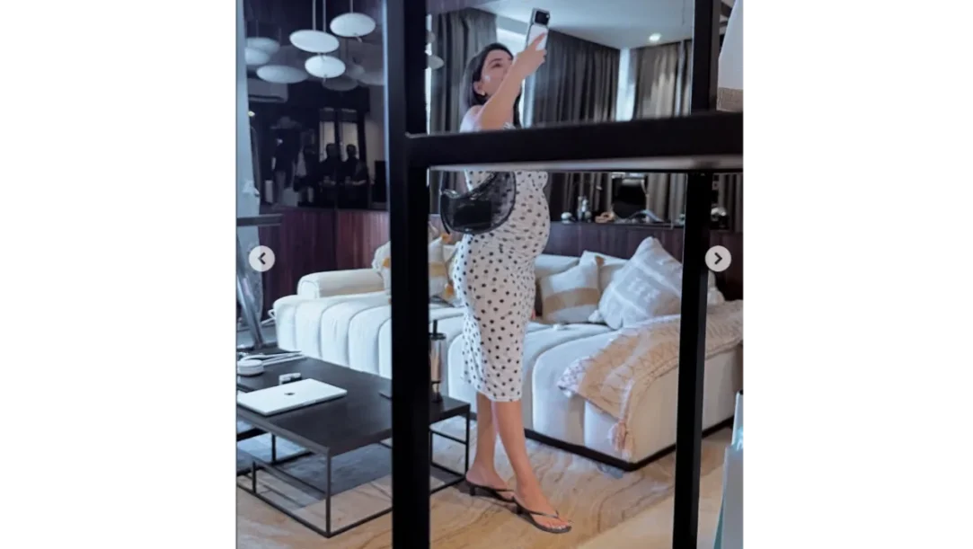 Pregnant Samantha Ruth Prabhu viral brown white Instagram look baby bump glow