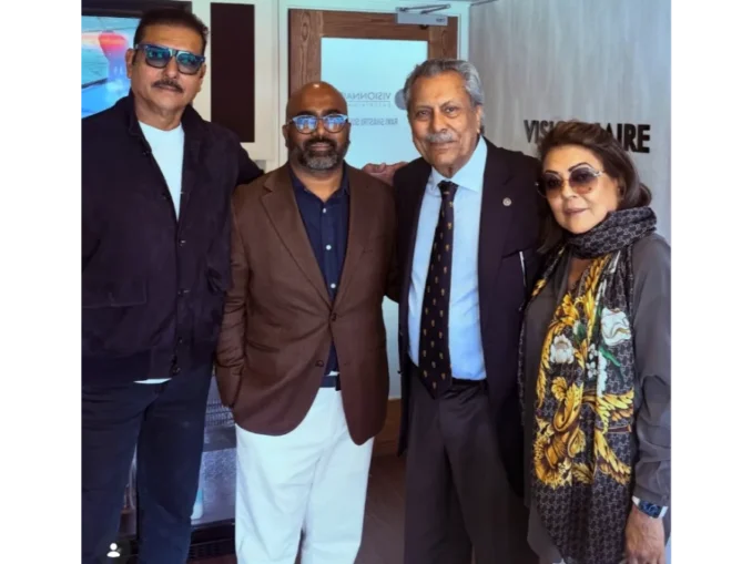 Ravi Shastri with Zaheer Abbas family Instagram post Home of Cricket