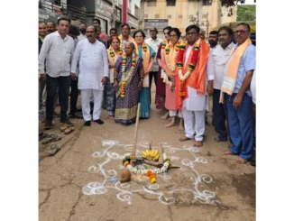 Hubballi Madavapur City Clinic ₹50 lakh CC road bhoomi puja by Prasad Abbayya