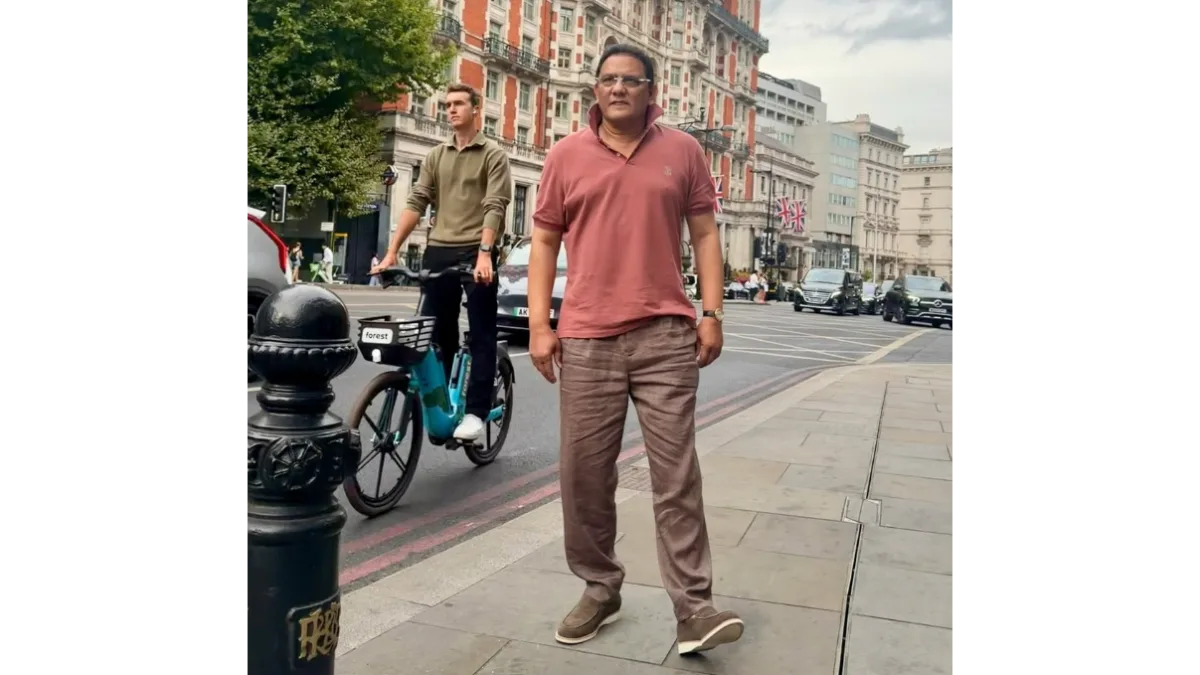 Mohammed Azharuddin shared a relaxed glimpse of his London break