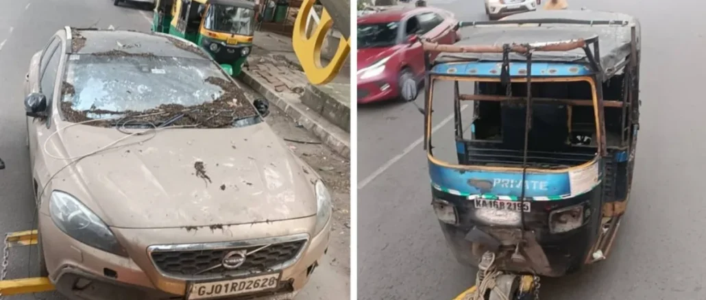 Chickpet Division abandoned vehicle clearance drive towed to Lakkasandra Bengaluru
