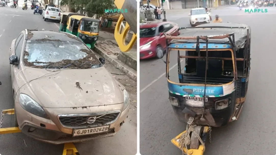 Chickpet Division abandoned vehicle clearance drive towed to Lakkasandra Bengaluru