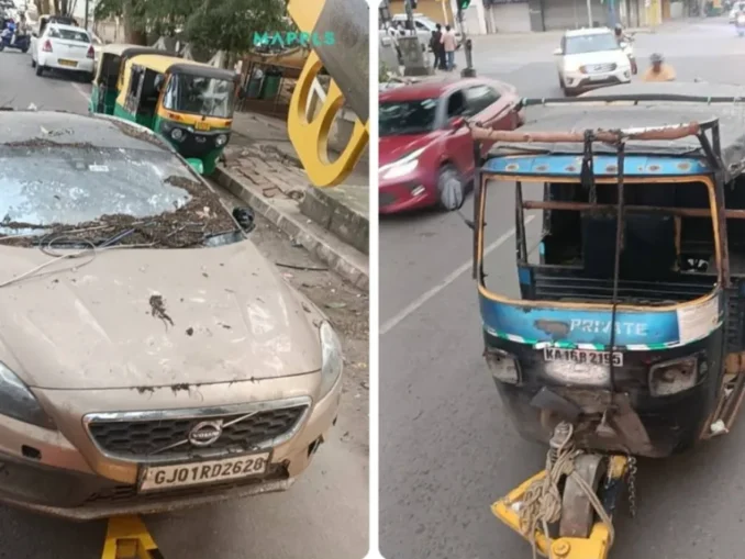 Chickpet Division abandoned vehicle clearance drive towed to Lakkasandra Bengaluru