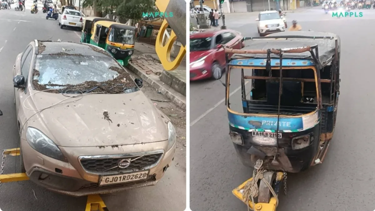 Chickpet Division abandoned vehicle clearance drive towed to Lakkasandra Bengaluru